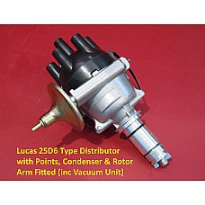 Powerspark Lucas 25D6 Distributor Top Entry with Points Set and Condenser & Rotor Arm & Vacuum Unit Fitted     D62P-Powerspark