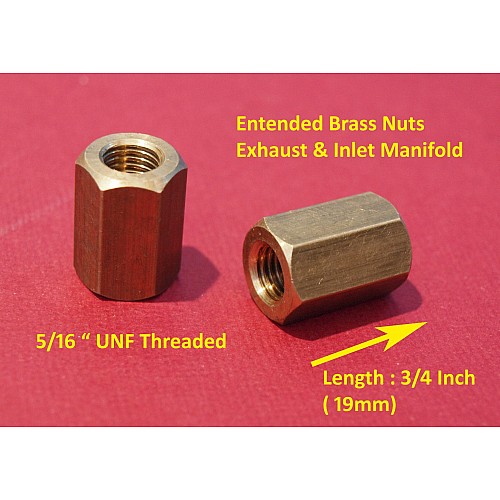 8 x Brass Exhaust Imperial Manifold Nuts 1/4 UNC High Temperature 