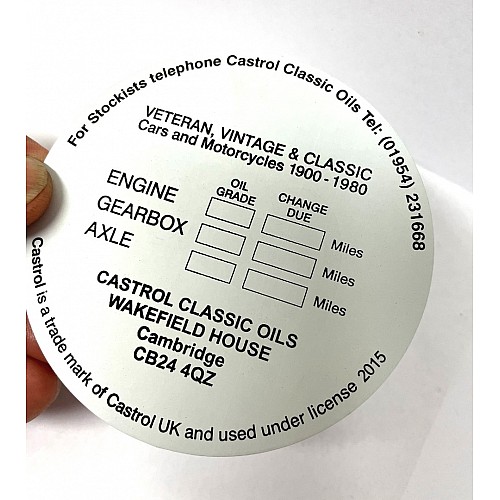 Castrol Classic Oil Windscreen Licence Disc Holder CastrolSTR597